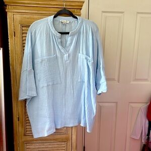 Light Blue Oversized Blouse
